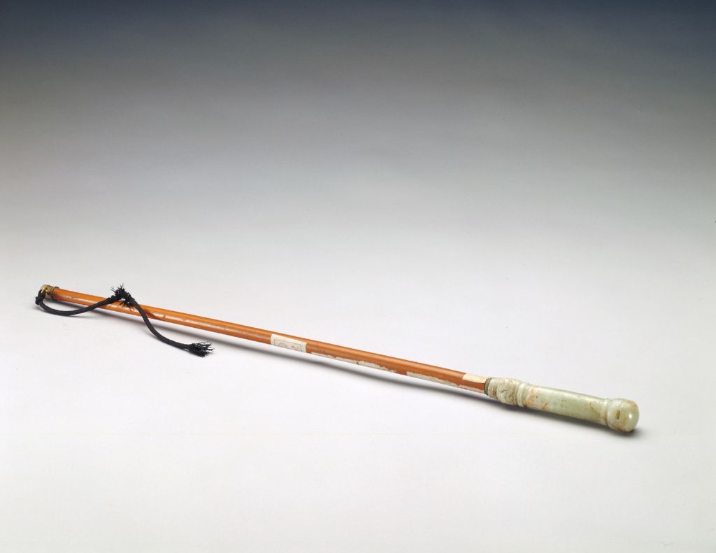 图片[1]-Jade handle engraved with poetry cane horsewhip-China Archive